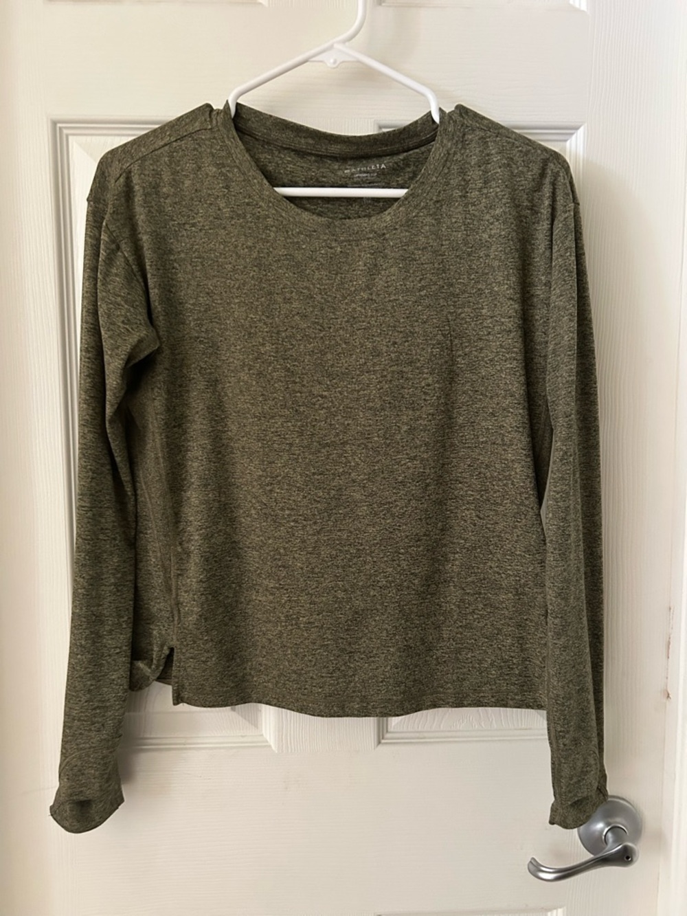 Athleta Olive Green Long Sleeve Crew Tee